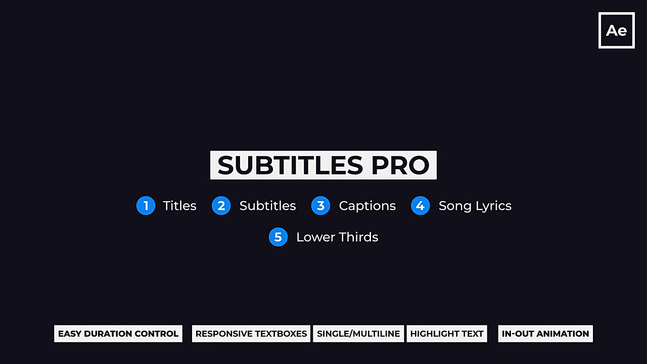 响应式音乐MV粗体歌词多行字幕模板 – Subtitles Pro