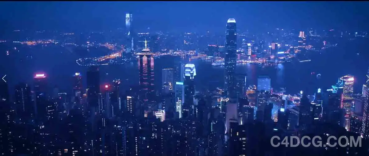 赛博朋克城未来科技市特效视频模板