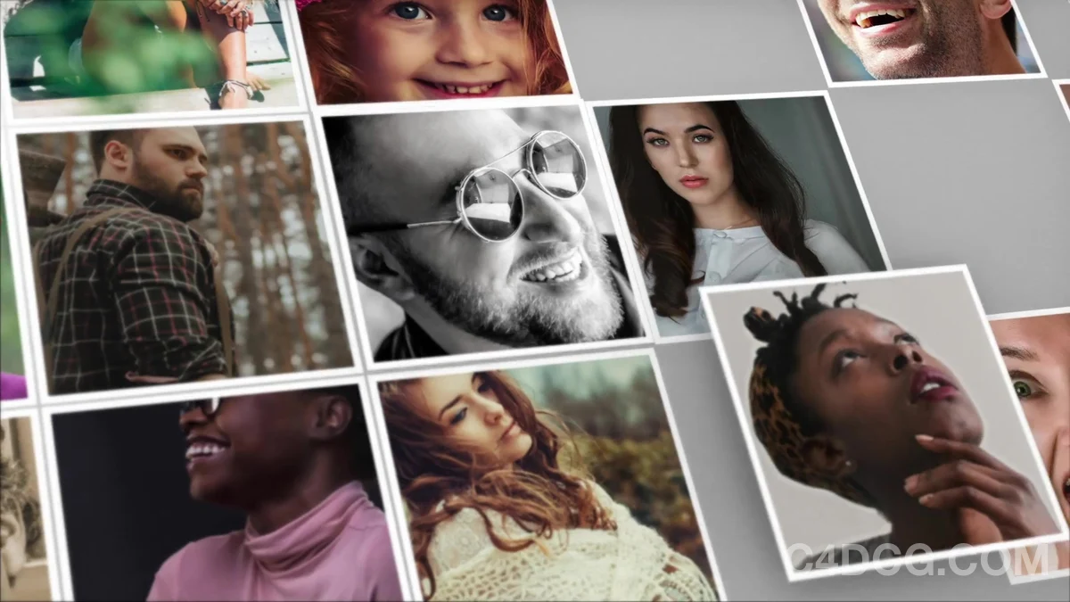 相册照片墙模板-Mosaic Logo Reveal