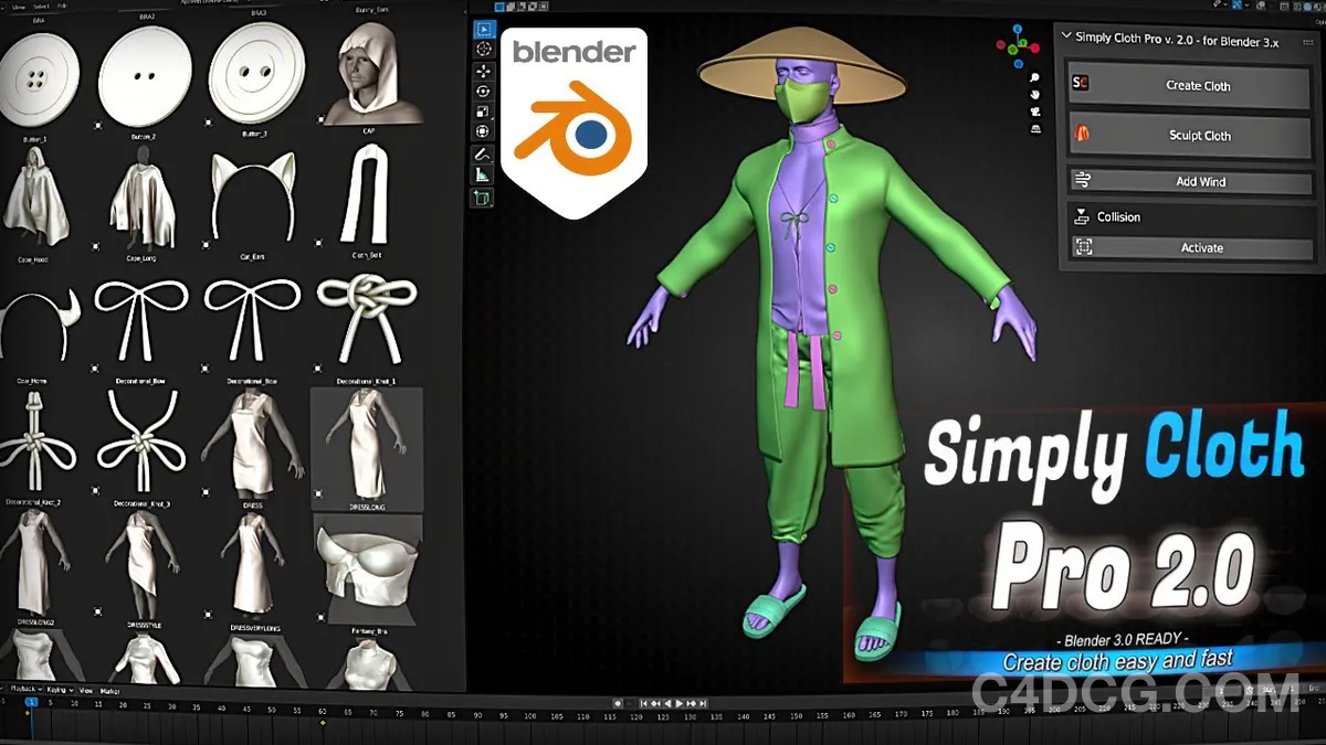 Simply Cloth Pro v3.0 for Blender 三维布料模拟插件