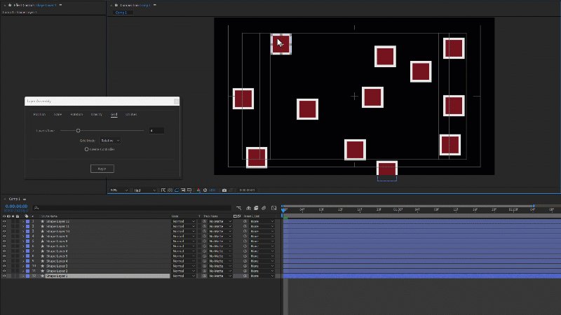 Relativity 1.4.2 fro After Effects 图层排列动画脚本