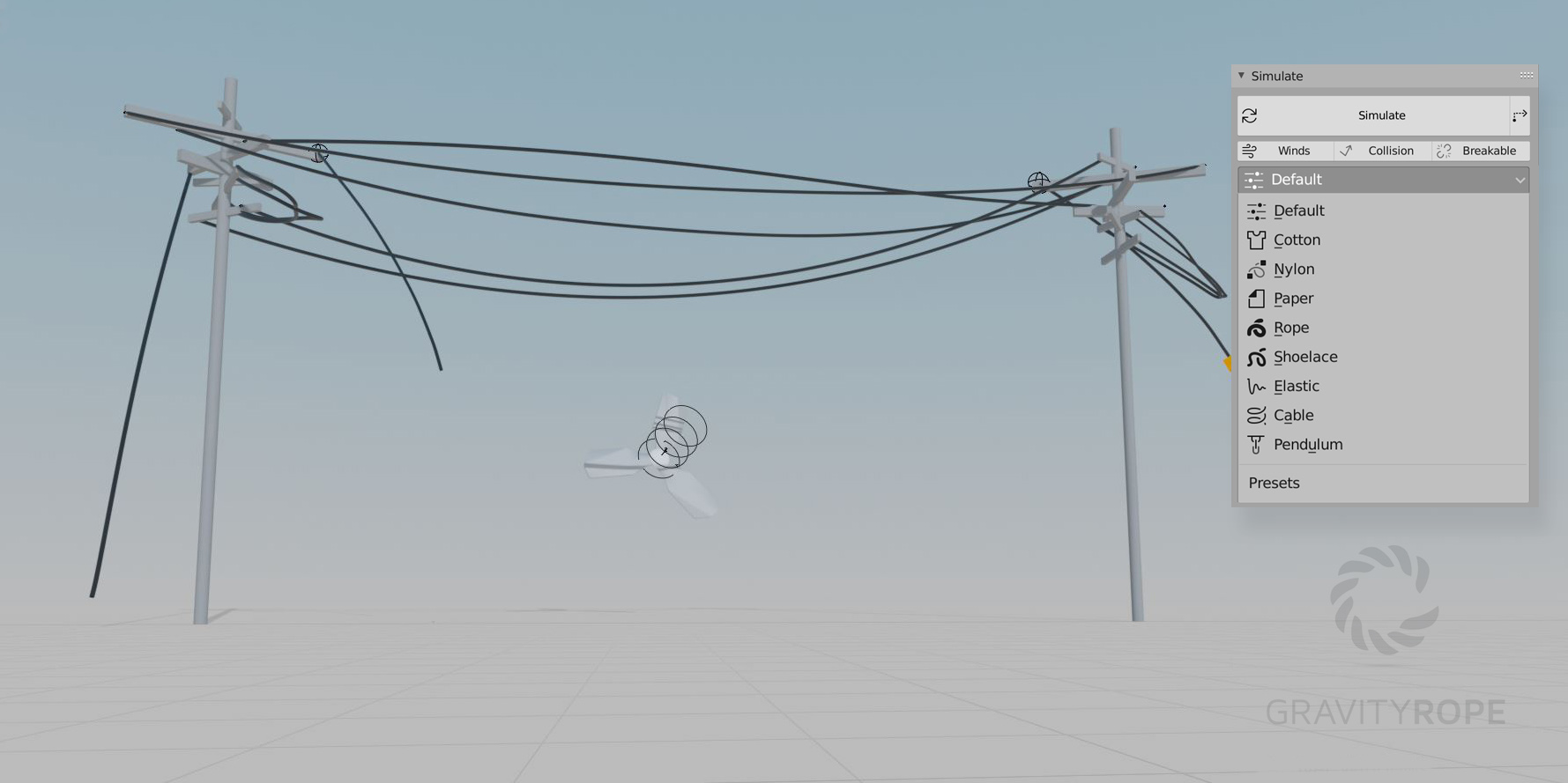 Gravity Rope v4.2.0 Blender 绳子模拟插件