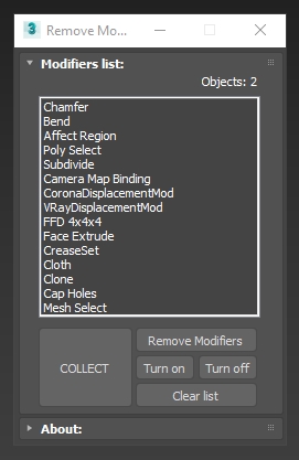 Remove Modifiers V1.3 For 3DS MAX 修改器移除插件