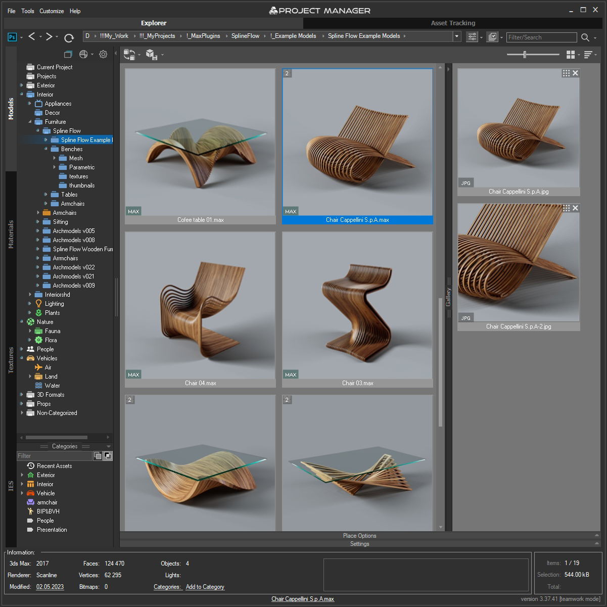 3d-kstudio Curlipse 1.0.33.23 for 3ds Max 工程项目预设管理预览插件