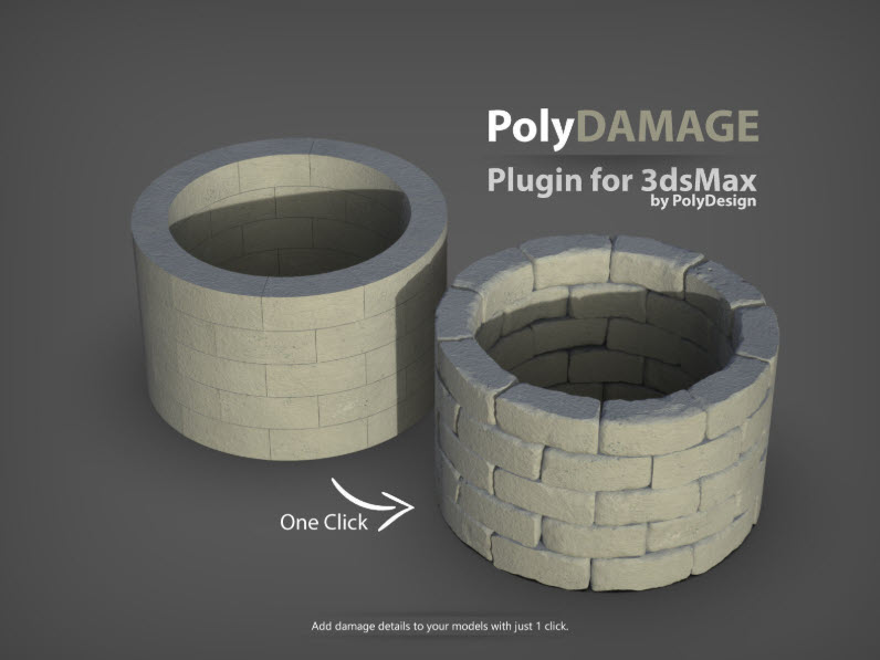 CGtrader PolyDamage 1.52 for 3DS MAX模型添加细节雕刻插件