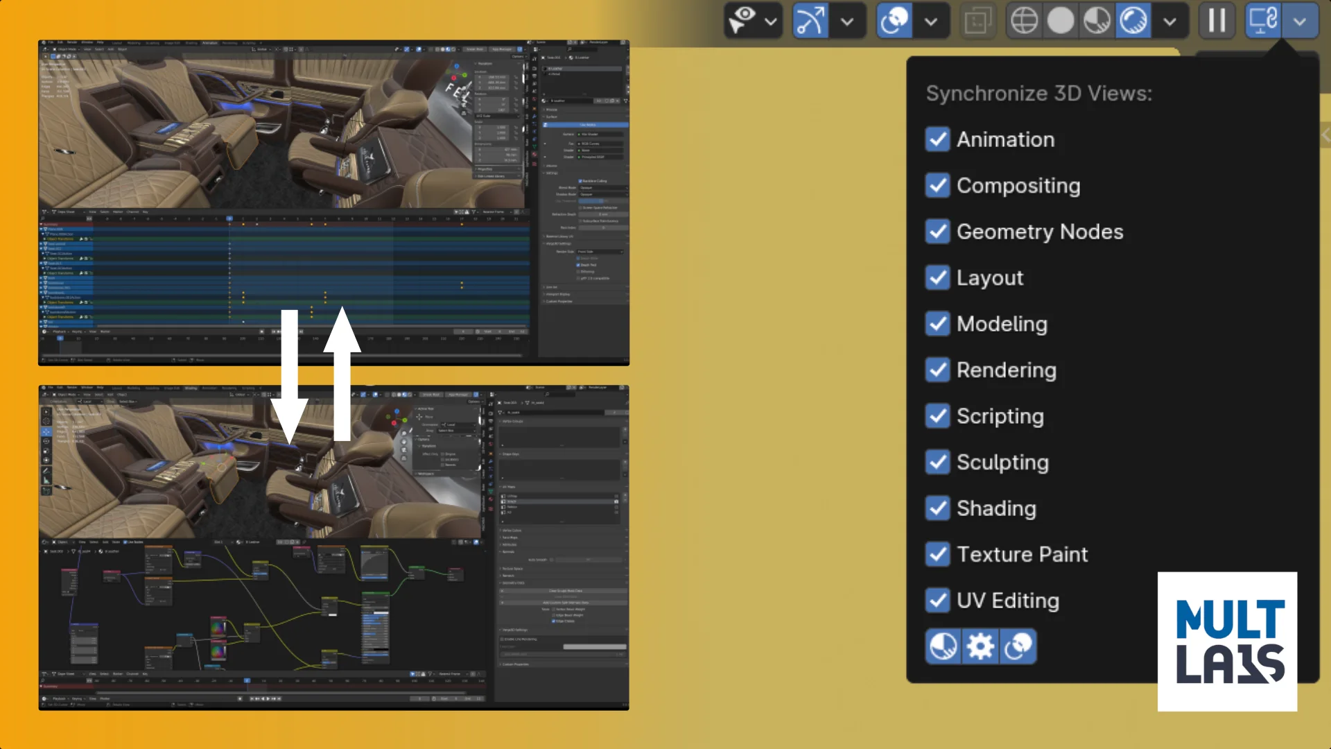 Synchronize Workspaces v1.13 fro Blender 同步工作区插件