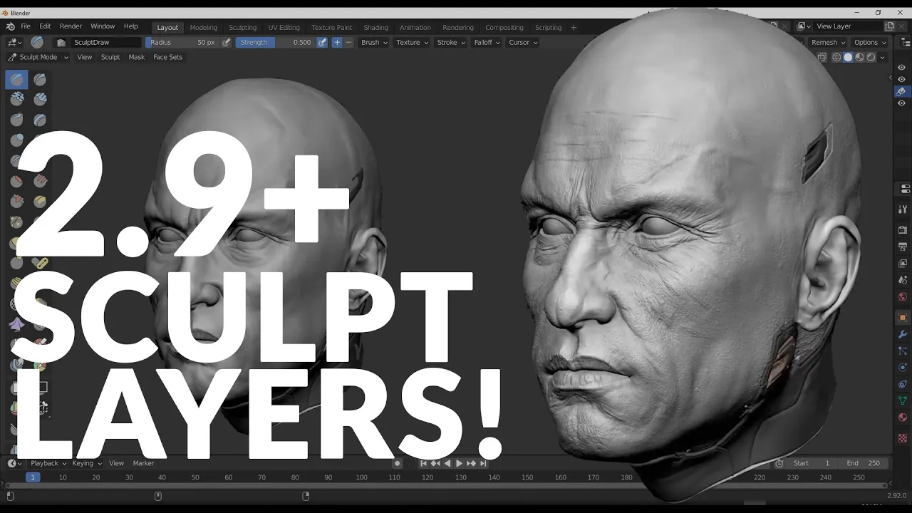 Sculpt Layers v0.62 fro Blender 三维模型细节雕刻插件
