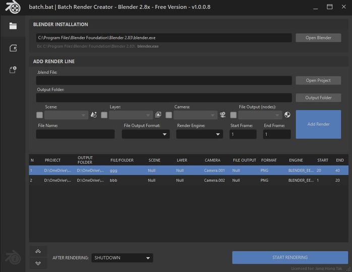 Batch Render Creator V3.0.0 fro Blender 队列批量渲染插件