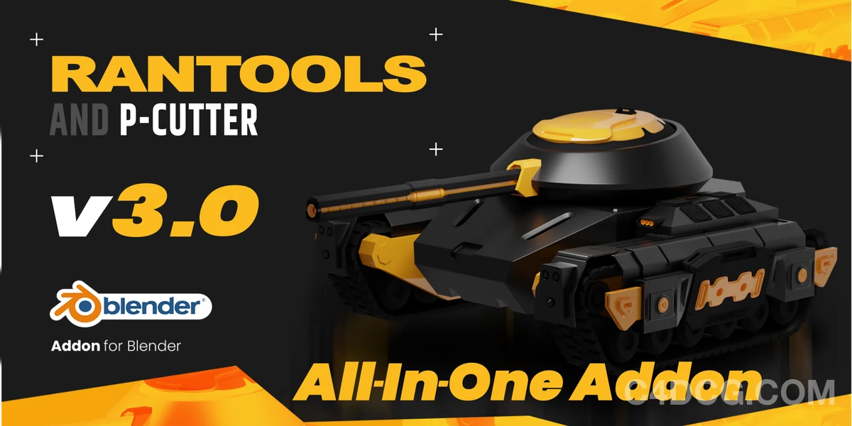 Rantools And P-Cutter All-In-One Addon V3.3.2 Fro Blender 硬表面建模灯光材质修改纹理烘焙插件