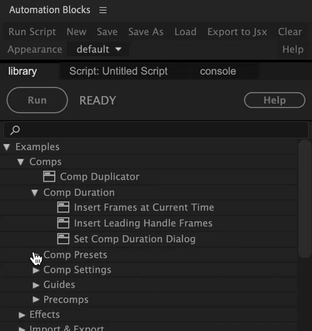 Automation Blocks v1.1.000 Fro After Effects 自动化任务处理工作流程脚本