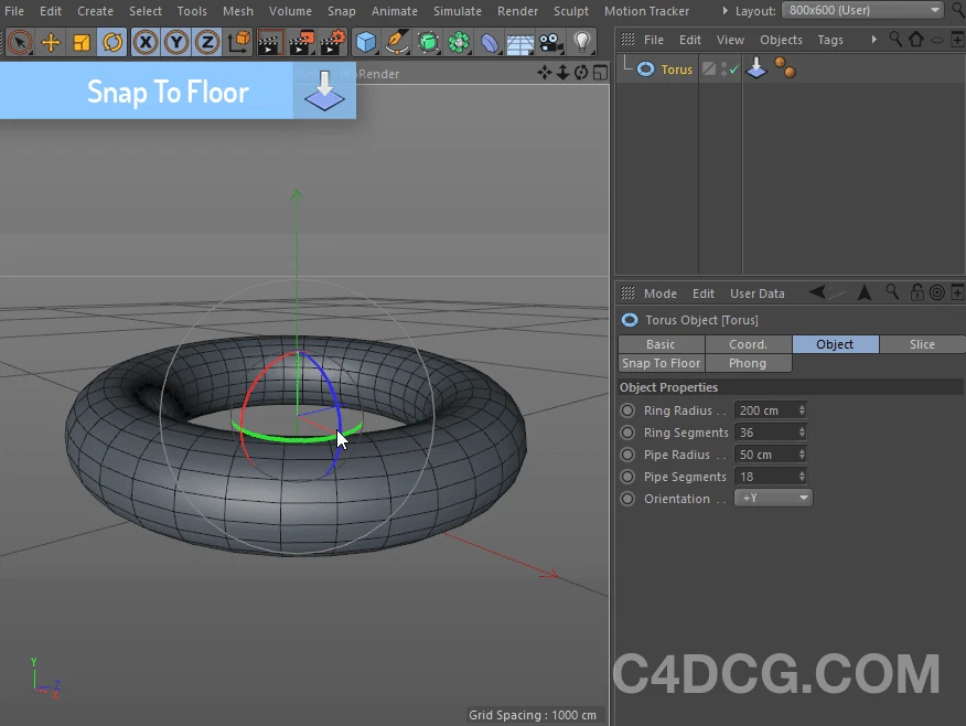 Snap To Floor 1.5 Fro Cinema 4D 地面对齐插件英文版