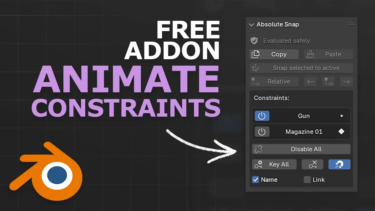 Absolute Snap v1.0 for blender 复制约束插件