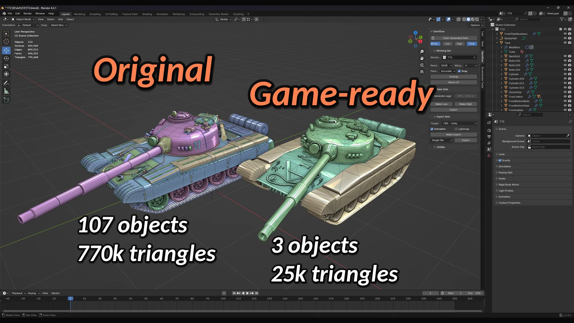 GamiFlow v1.3.3 fro blender 游戏资产管理插件
