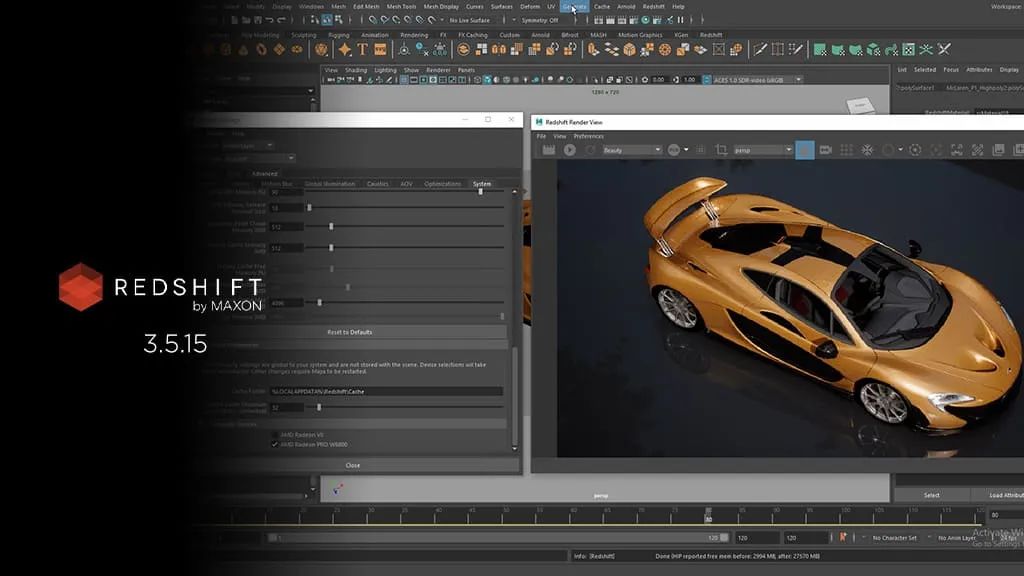 Redshift 3.5.15更新：测试版支持AMD 显卡