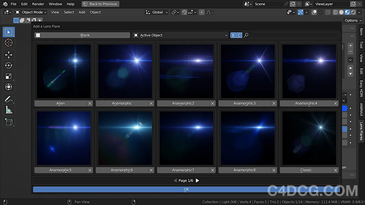 Flares Wizard V3.1.1 for Blender Glow preset plugin