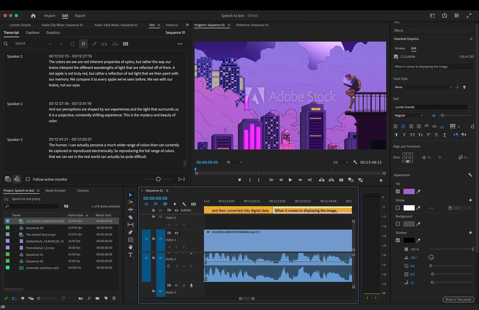 Adobe Speech to Text 2025 for Premiere Pro 语音转文本工具