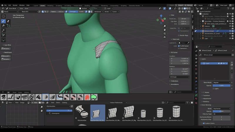 GSurface Gen v1.1 fro blender 绘制遮挡网格插件