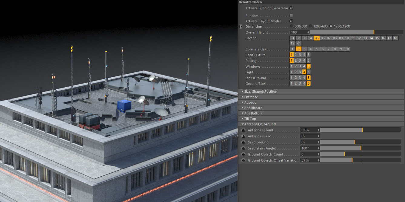 CityRig 1.9 Fro Cinema 4D 城市建筑程序化生成器
