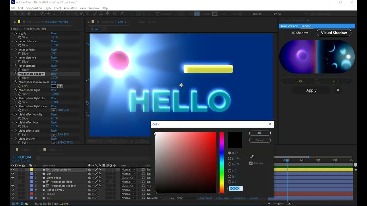 Dynamic Shadow 3 V1.0 fro After Effects 真实动态投影脚本