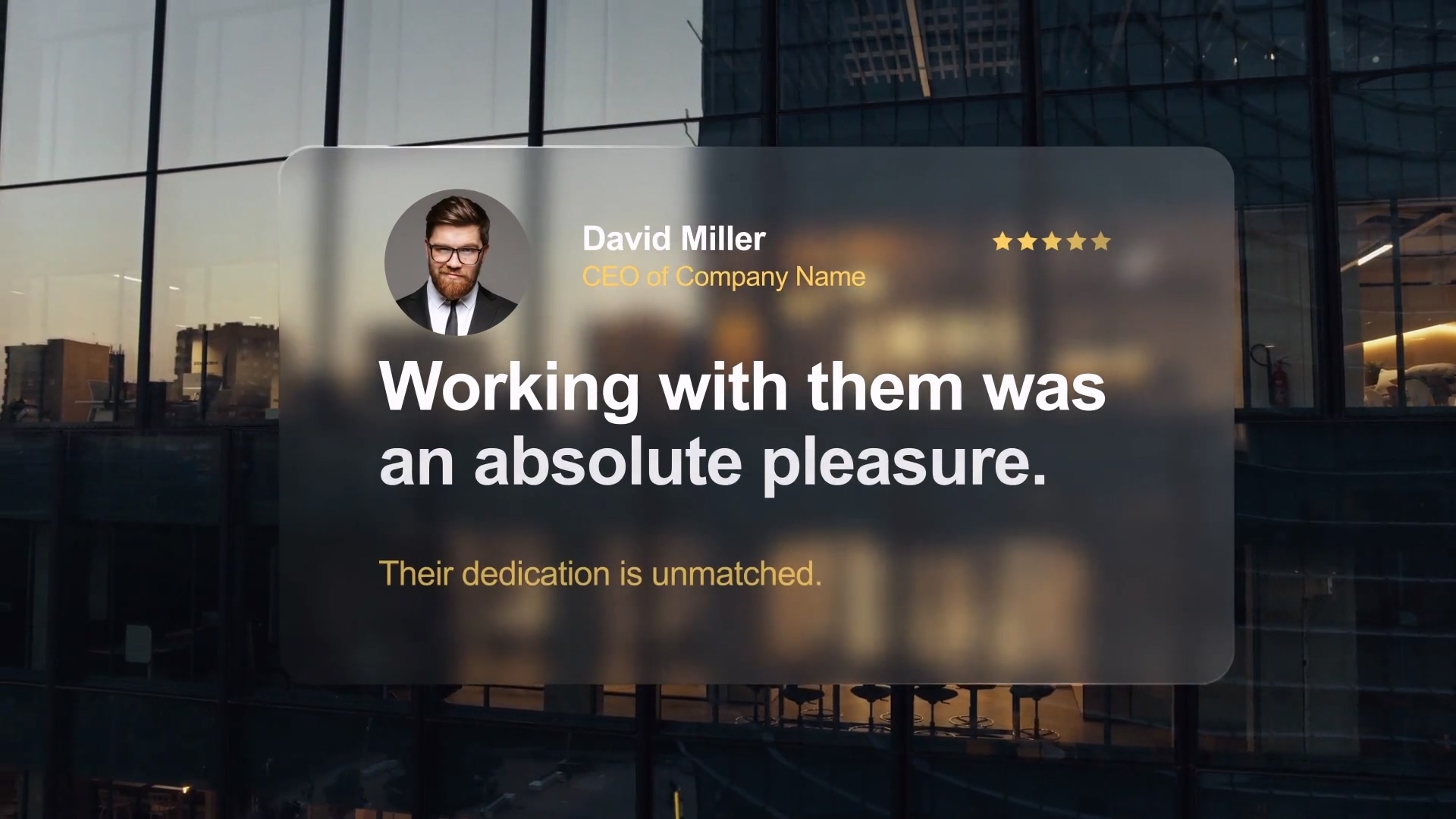 Testimonials Glass Pack 毛玻璃效果企业人物信息展示模板