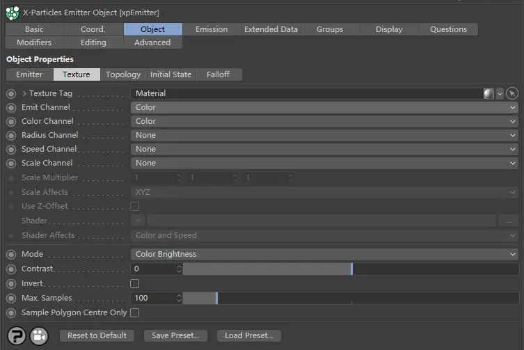 X-particles 使用文档:Emitter Shape Object