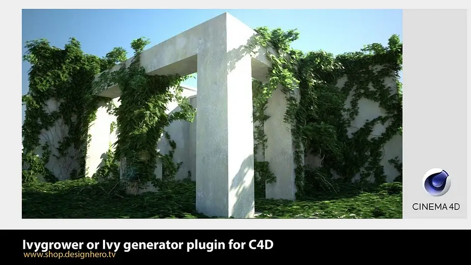 Ivy Grower v1.2.1 Fro Cinema 4D 藤蔓植物生长插件