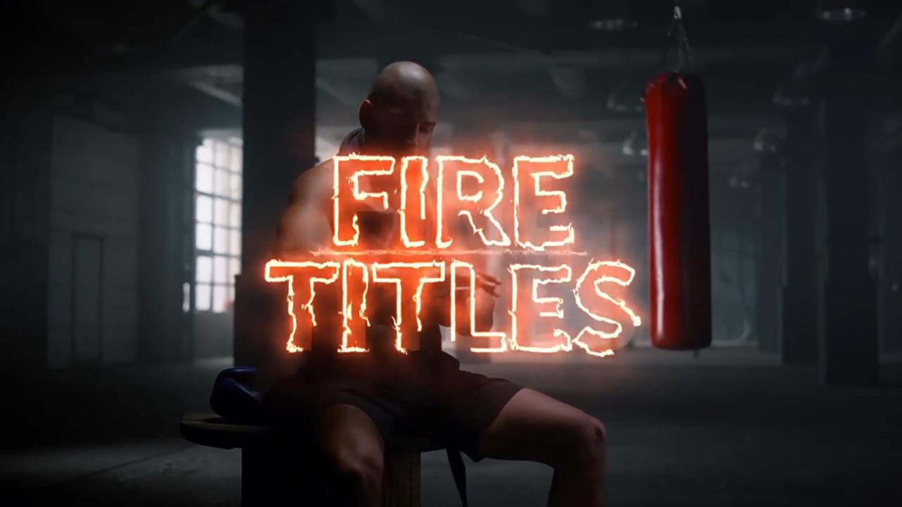 火焰能量描边文字动画 Fire Titles 56536636