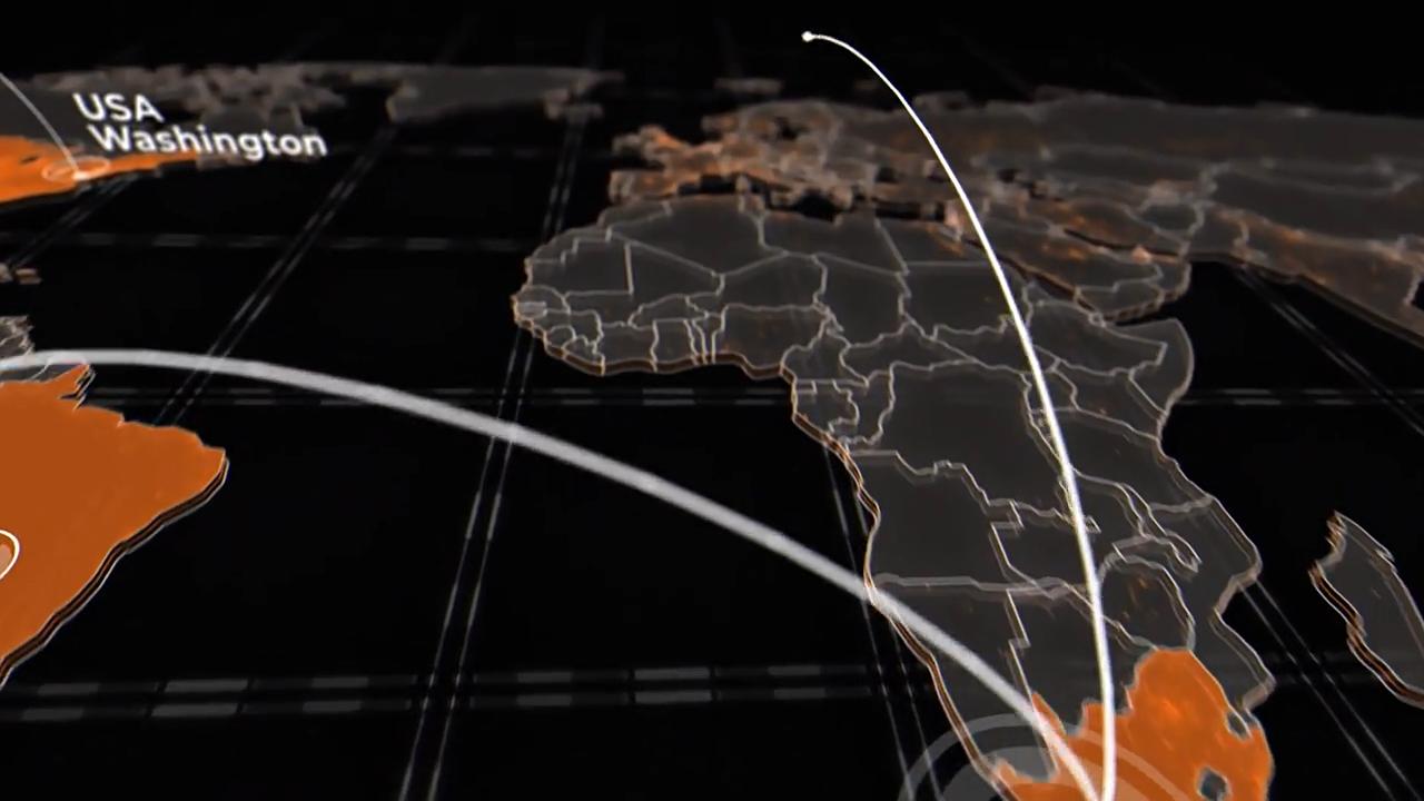 科技感HUD地图路径连线动画 World Map Kit 20592273