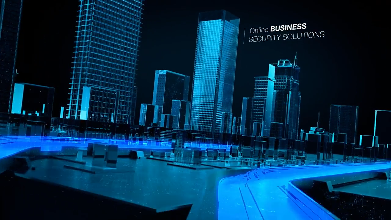 科技感数字网络安全三维场景动画 Cyber Security Opener 23825038