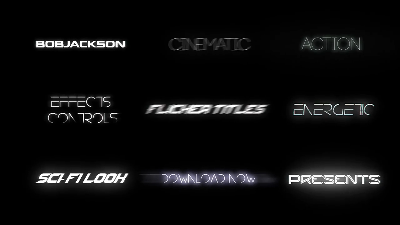 达芬奇预设 科技感毛刺特效闪烁文字标题字幕动画 Flicker Titles 48318272