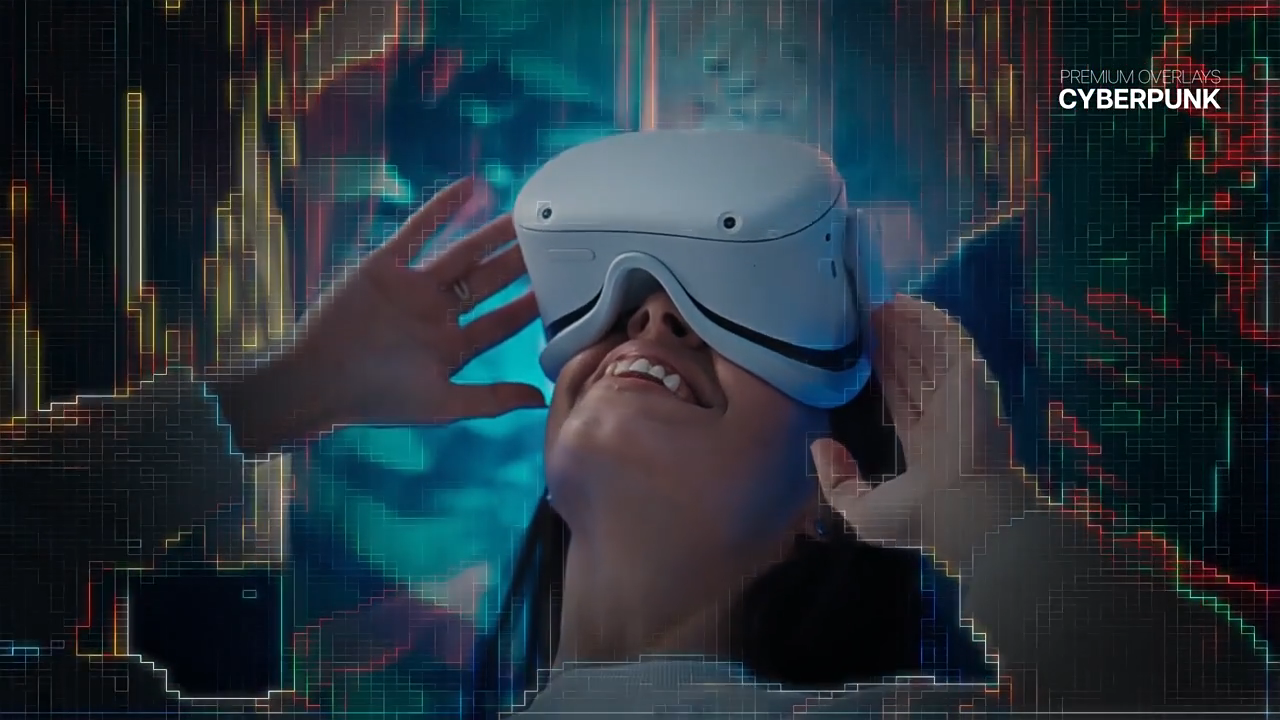 AE模板+PR预设 赛博朋克网格科技感背景叠加素材 Premium Overlays Cyberpunk 51125932