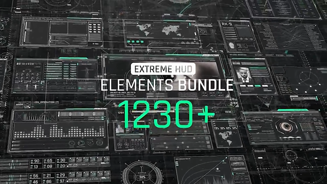 1230组科技感HUD元素动画 Extreme HUD Elements Bundle 1200+