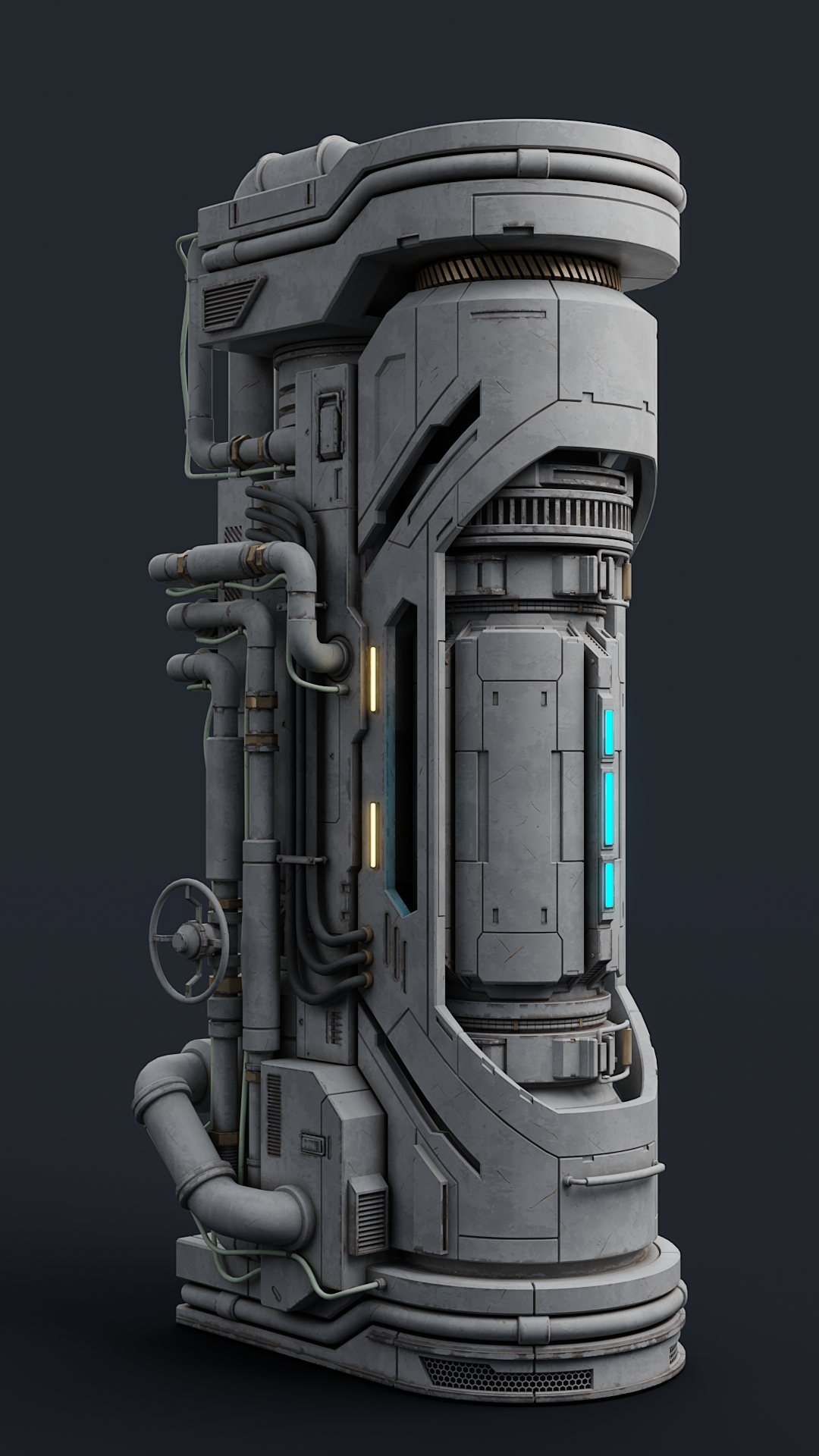 科技感机械立柱模型-Sci-Fi Parts Kit Pack vol 02