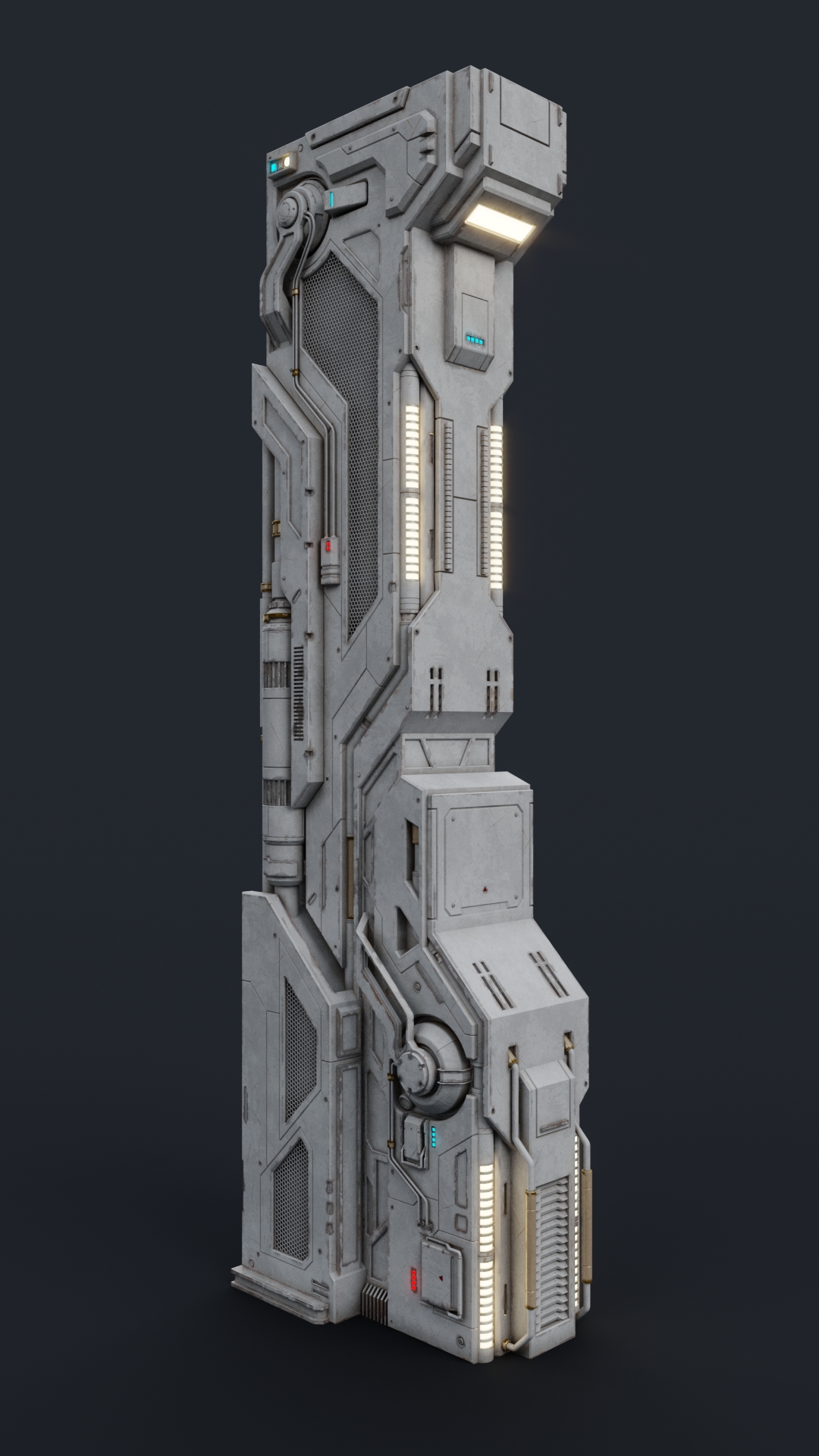 科技感机械立柱模型-Sci-Fi Parts Kit Pack vol 02