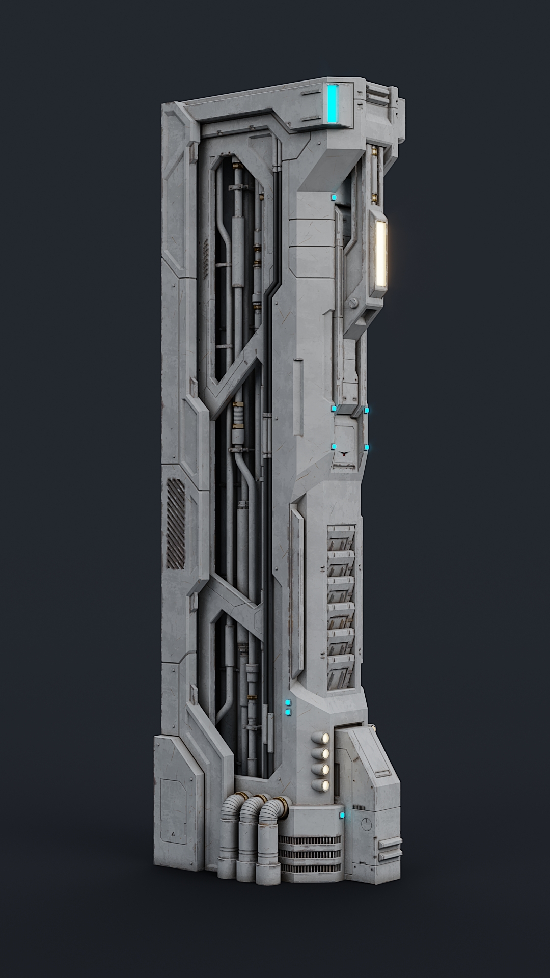 科技感机械立柱模型-Sci-Fi Parts Kit Pack vol 02