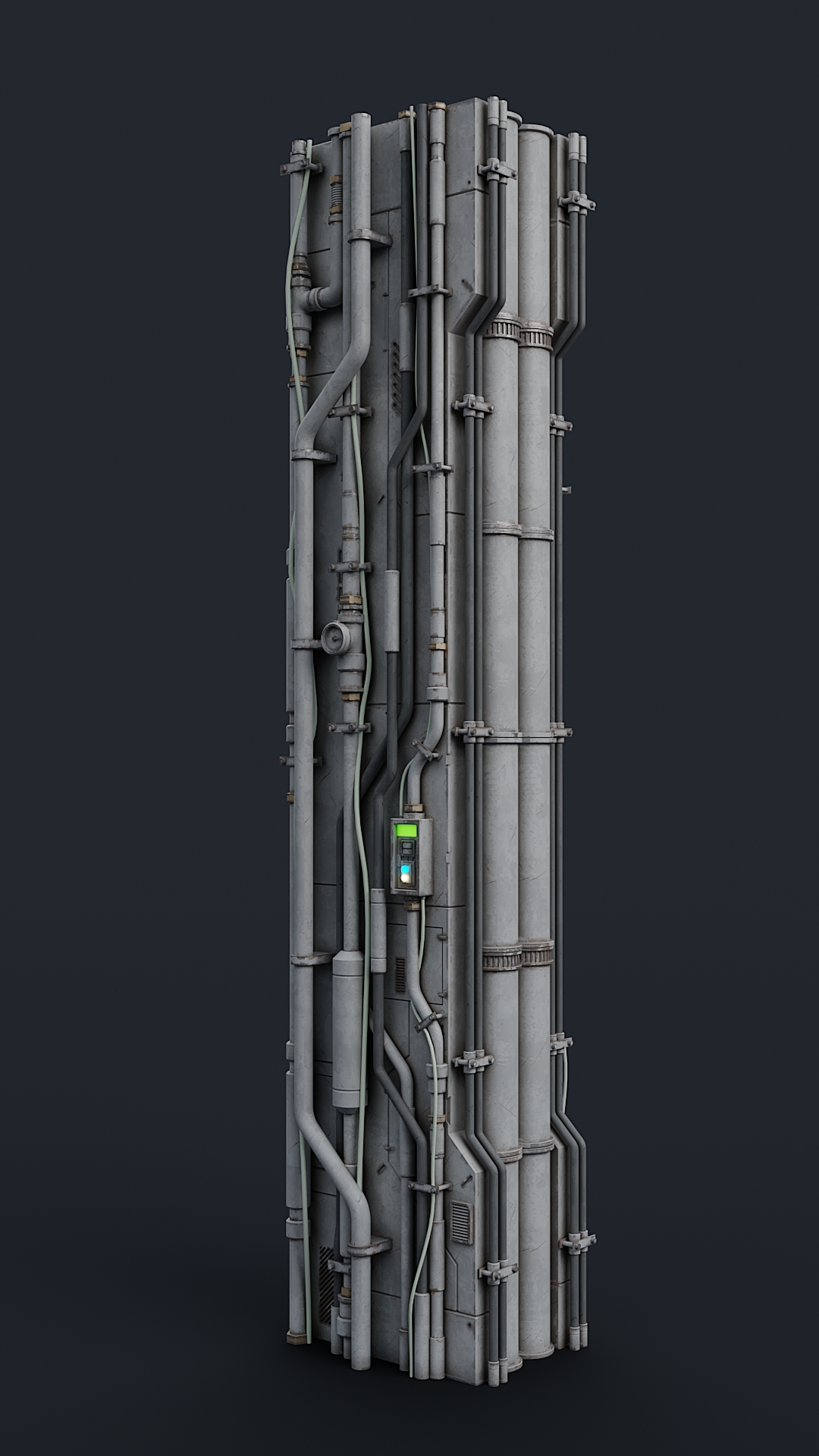 科技感机械立柱模型-Sci-Fi Parts Kit Pack vol 02