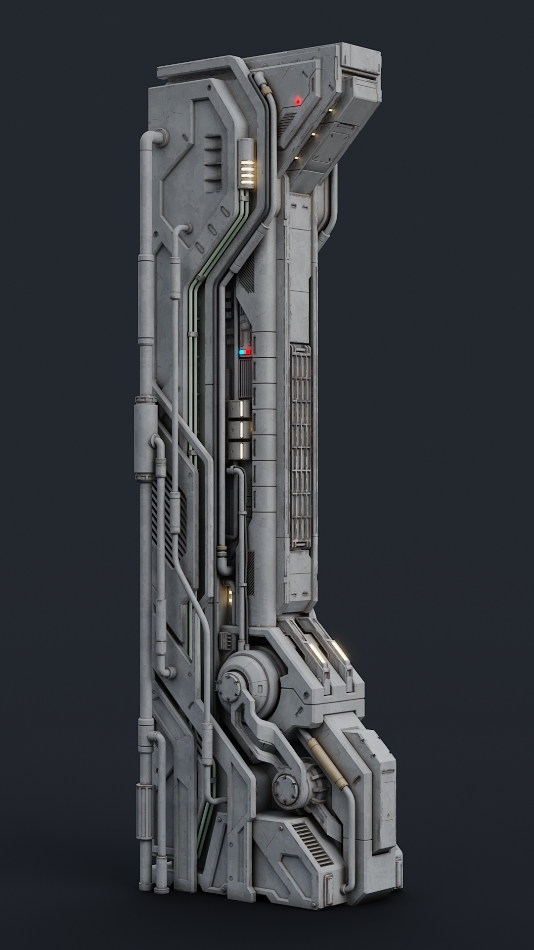 科技感机械立柱模型-Sci-Fi Parts Kit Pack vol 02