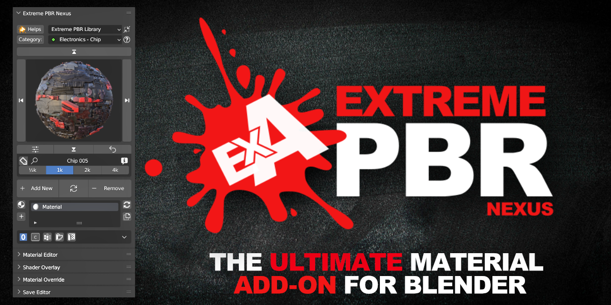 Extreme PBR Nexus v4.1.132 for blender 材质预设包插件