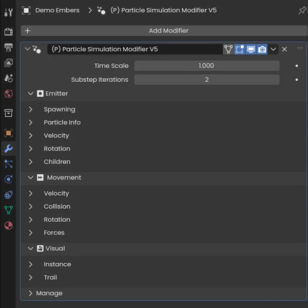 Particle Simulation Modifier V5 for Blender粒子流动资产预设