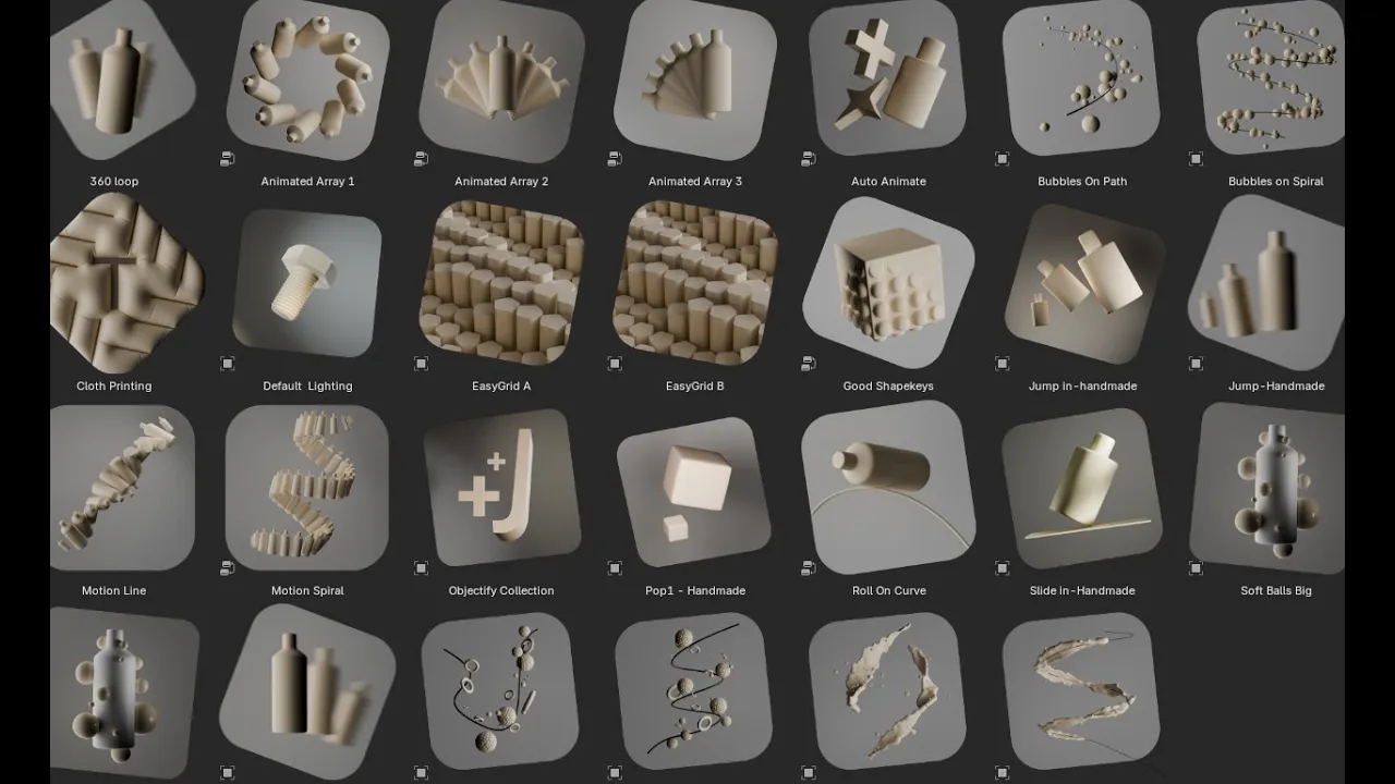 Lazy Motion Library v1.5 for blender 懒人运动图形预设库