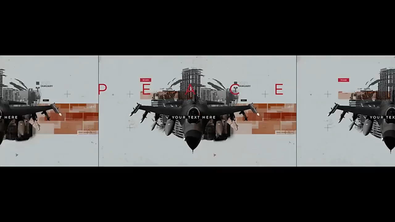 科技感战争历史片头 The War History Glitch Slideshow 49042322