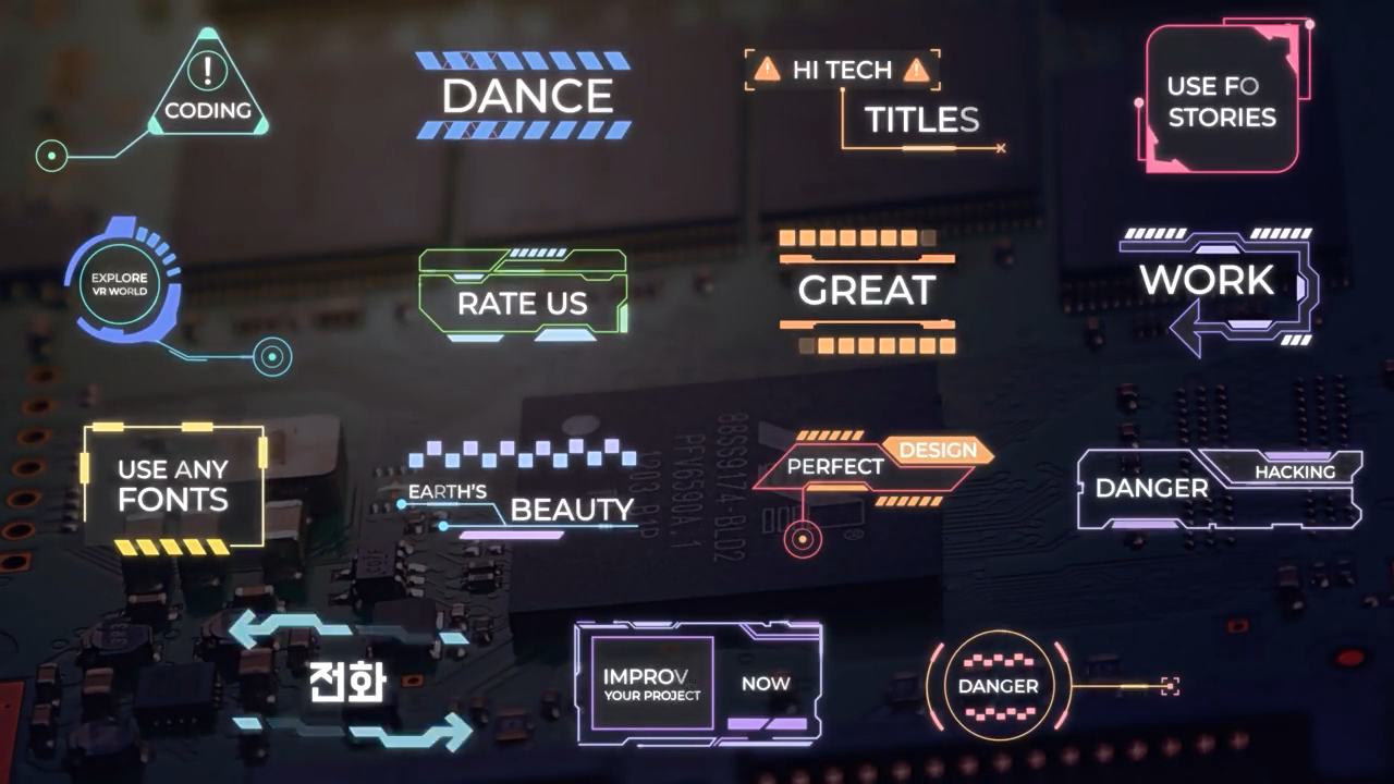 科技感文字标题动画 Hi Tech Titles for After Effects 51535014