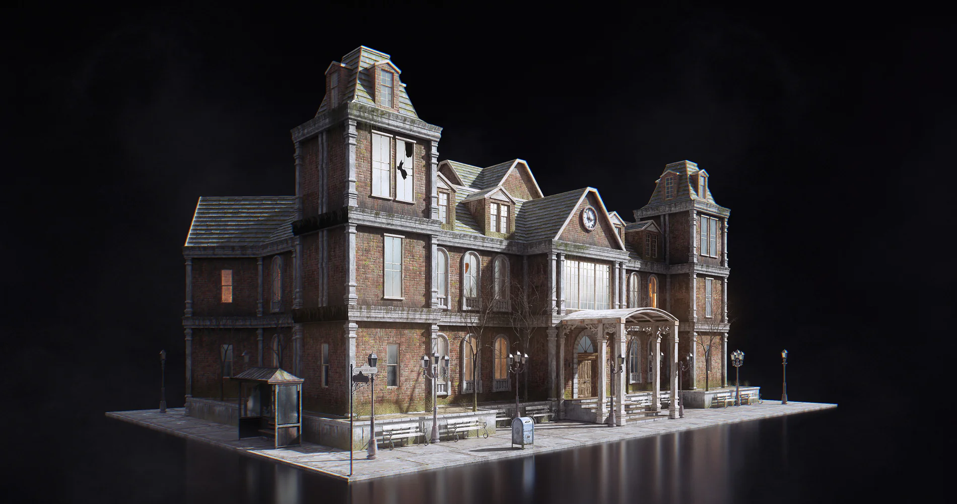 惊悚阴森恐怖小镇木屋