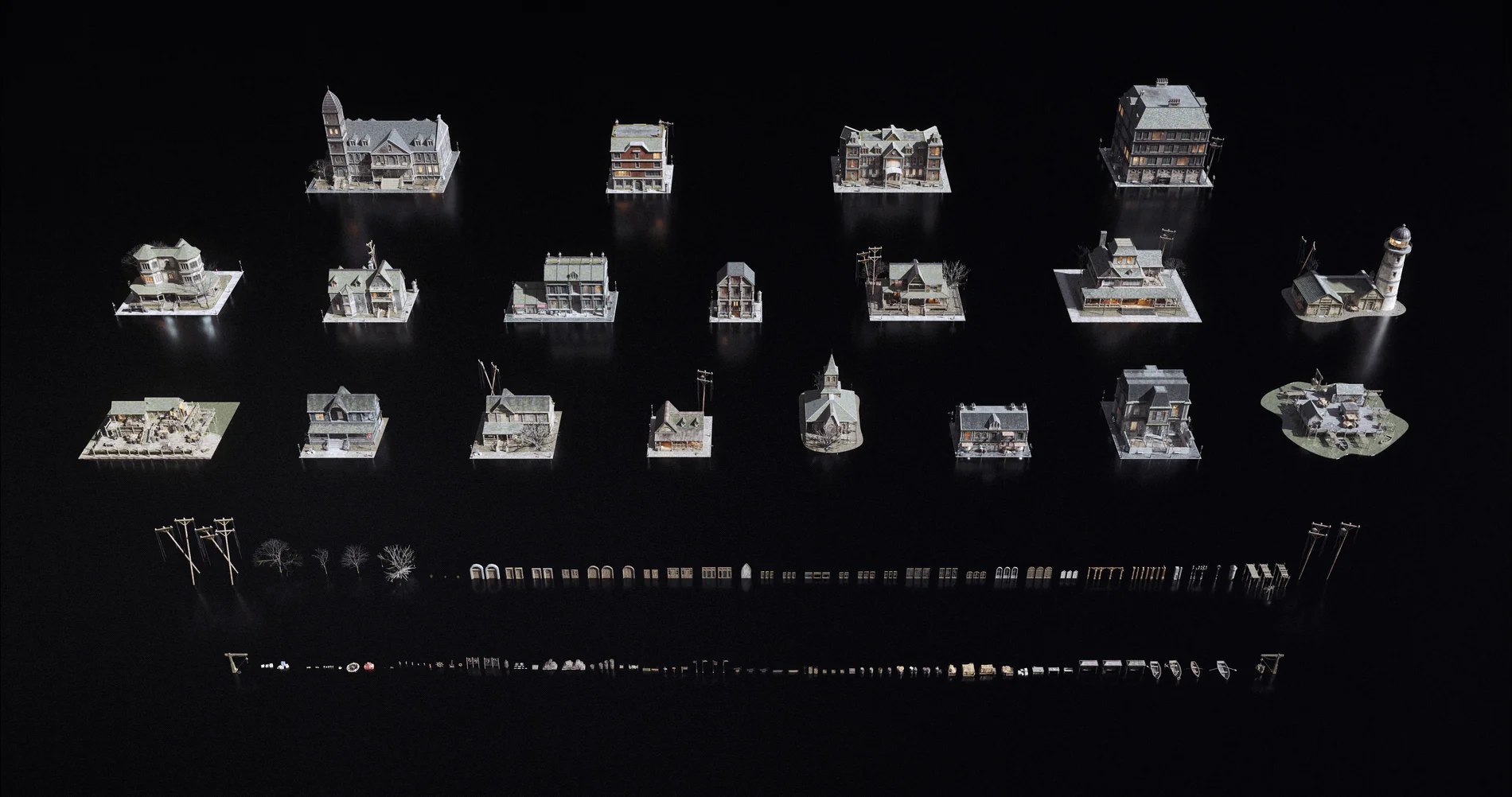 惊悚阴森恐怖小镇木屋