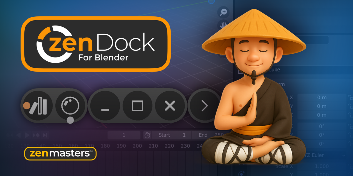 Zen Dock V1.2.1.7 for blender 自定义功能按钮插件