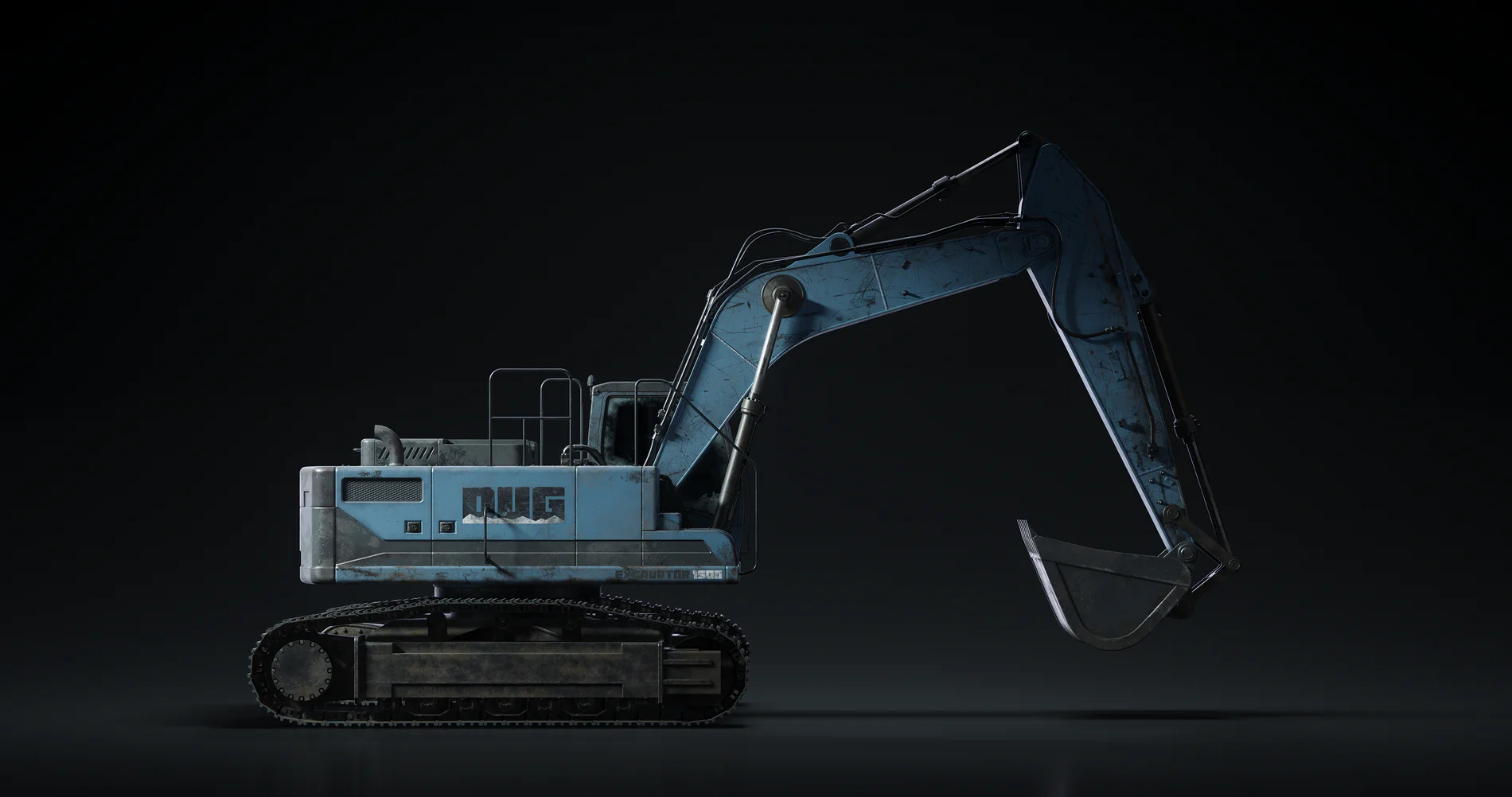 挖土机-大型机械设备3D模型