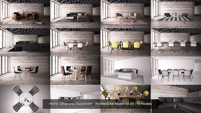 办公居家座椅3D模型-Architectural Models vol 04