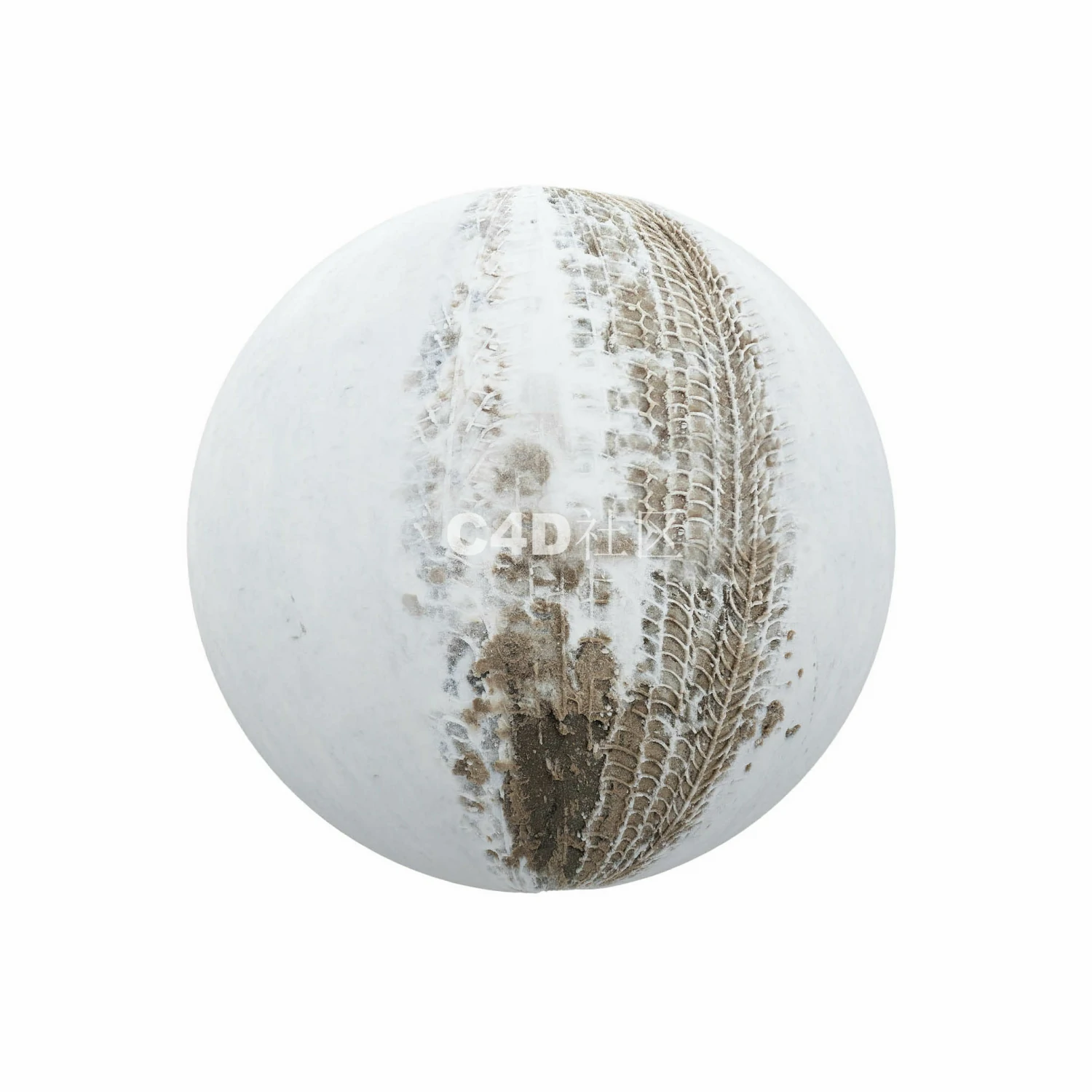 有轮胎痕迹的雪 250509044