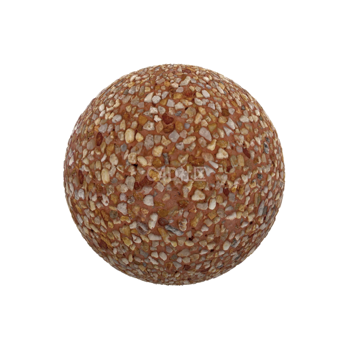 橙色泥土中的鹅卵石 250510556