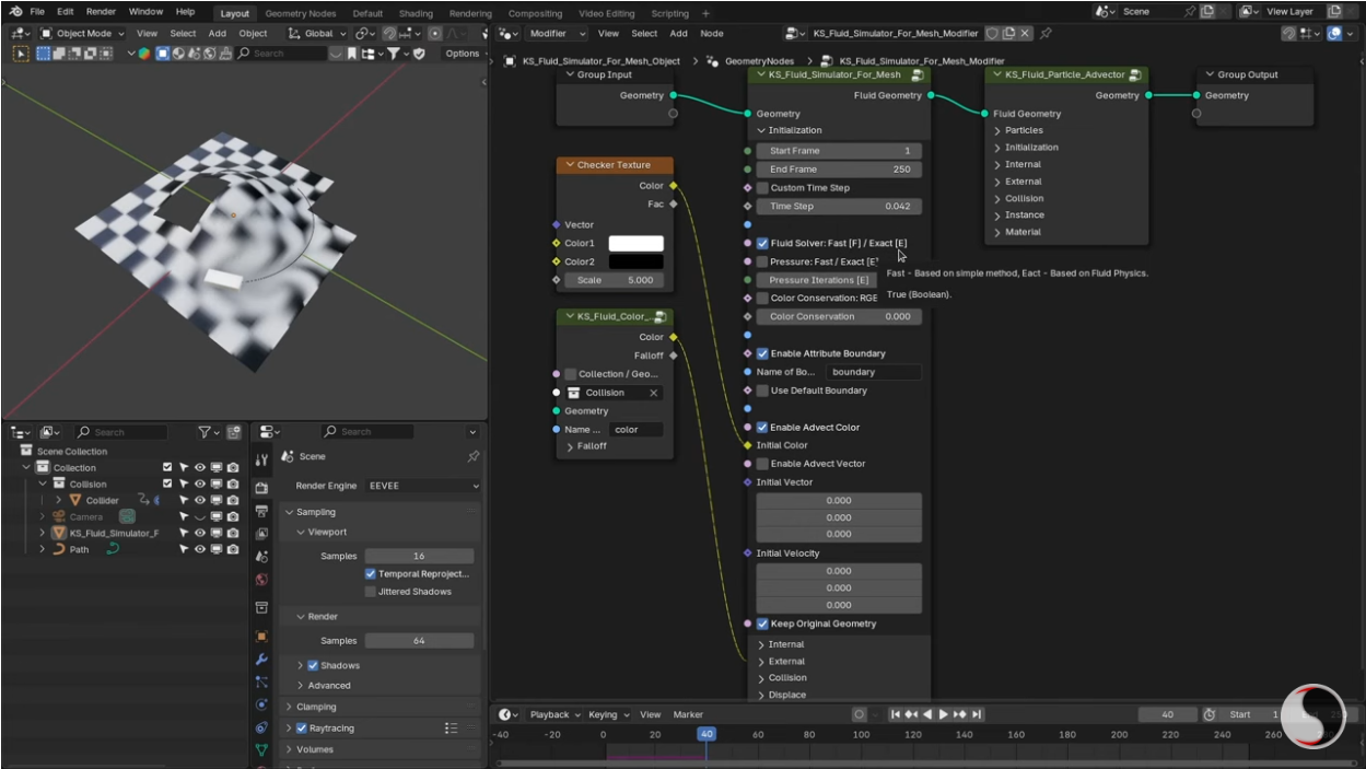 Procedural Fluid Simulators 2.1 for blender 程序化流体插件